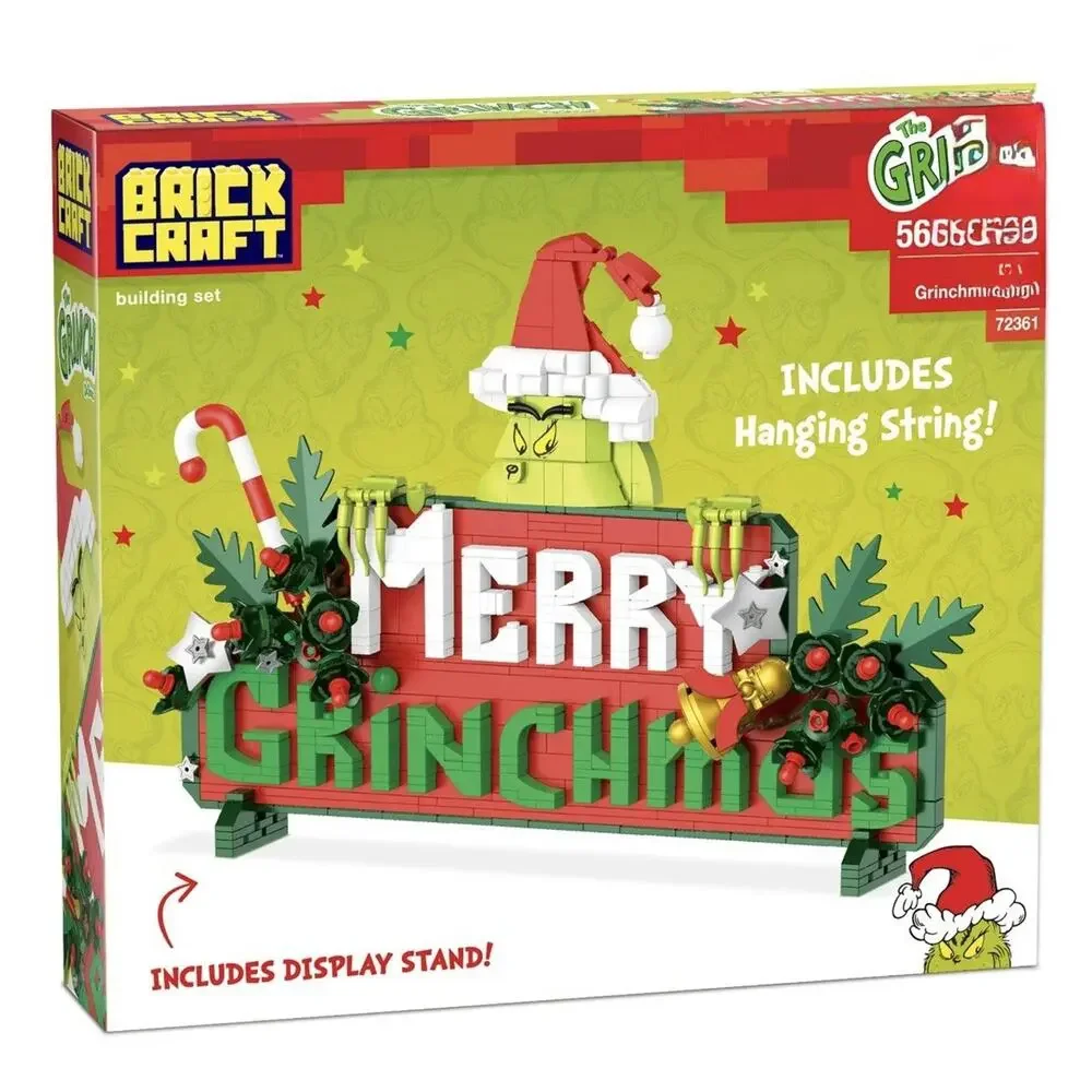 Dr. Seuss GRINCH MERRY GRINCHMAS SIGN Building Set 568 Pieces Brickcraft #72361